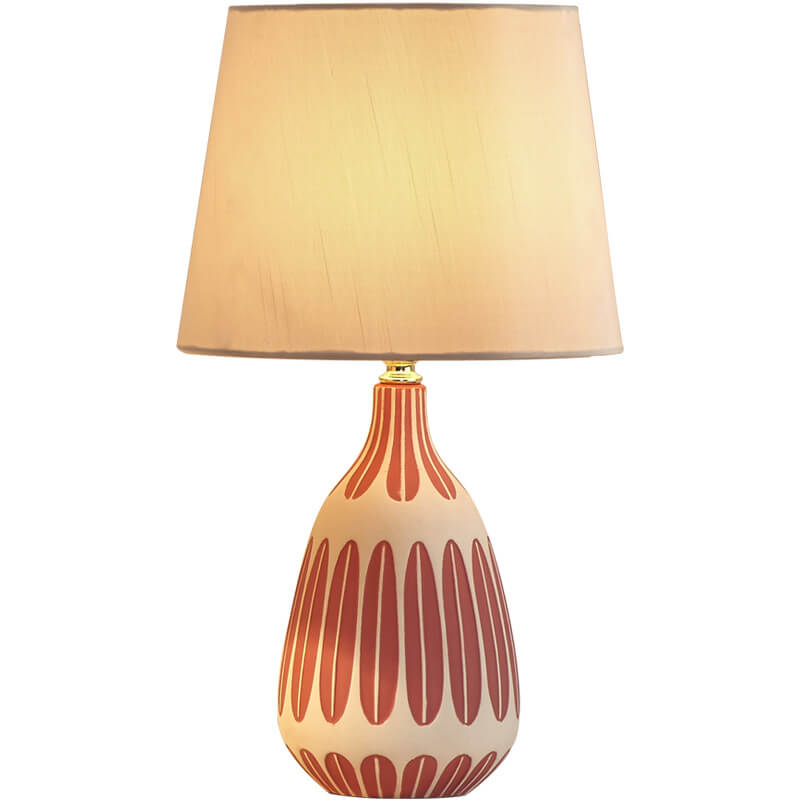Nordic Vertical Pattern Ceramic Fabric 1-Light Table Lamp