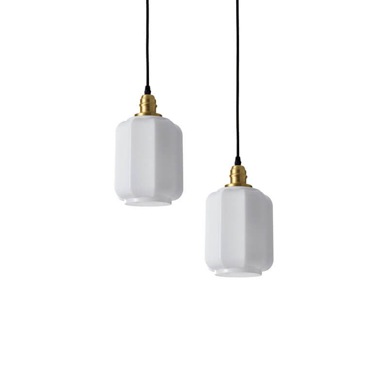 Lámpara colgante de 1 luz de vidrio blanco vintage nórdico 