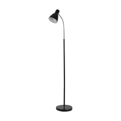 Lampadaire sur pied à 1 lumière avec abat-jour conique en placage de fer simple nordique 