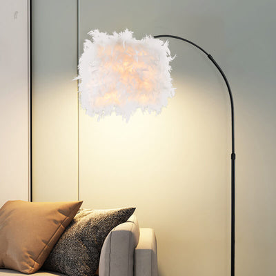 Modern Nordic Creative Feather 1-Light Standing Floor Lamp