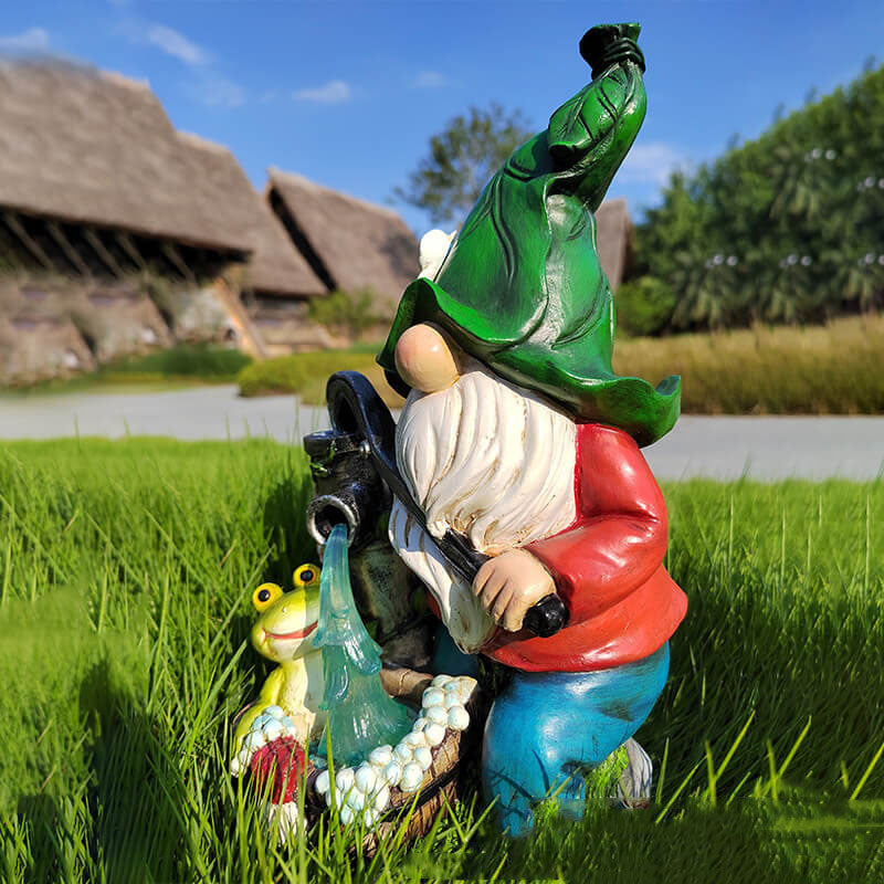 Solar-Harz-Zwerg-Gartenornament, wasserdichtes dekoratives Licht 