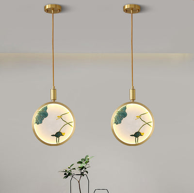 Minimalist Decorative Enamel Stained Glass 1-Light LED Pendant Light