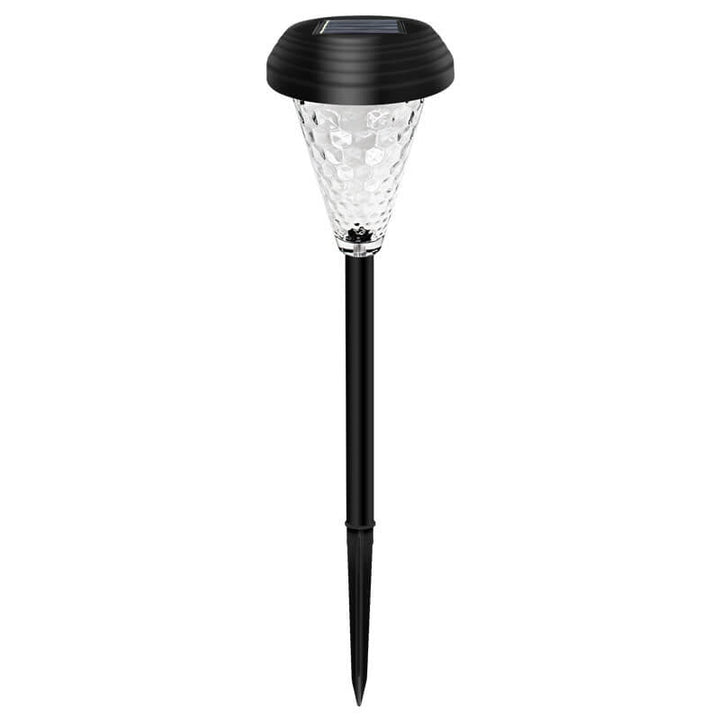 Moderne Solar-Glas-Kegel-LED-Außen-Garten-Boden-Einsteck-Landschaftsleuchte 