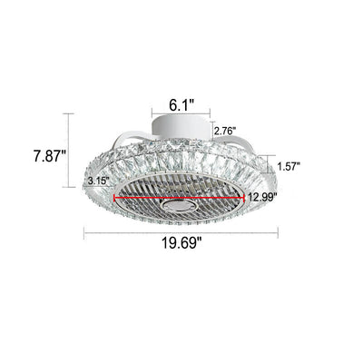 Nordic Simple Crystal Round Frame Design LED Flushmount Deckenventilator Licht 