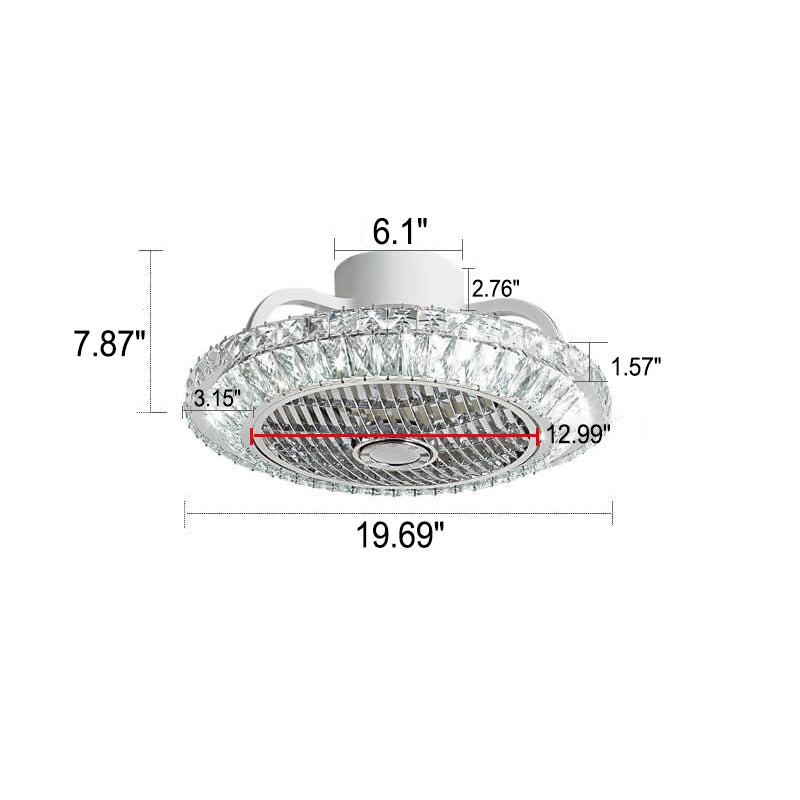 Nordic Simple Crystal Round Frame Design LED Flushmount Deckenventilator Licht 