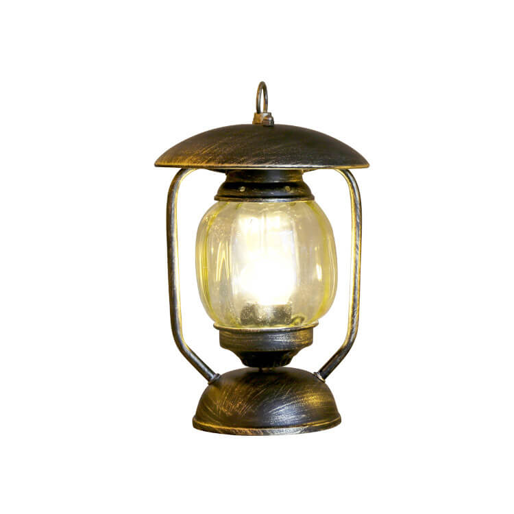Lampe de table en verre à 1 lumière en fer forgé rétro européen 