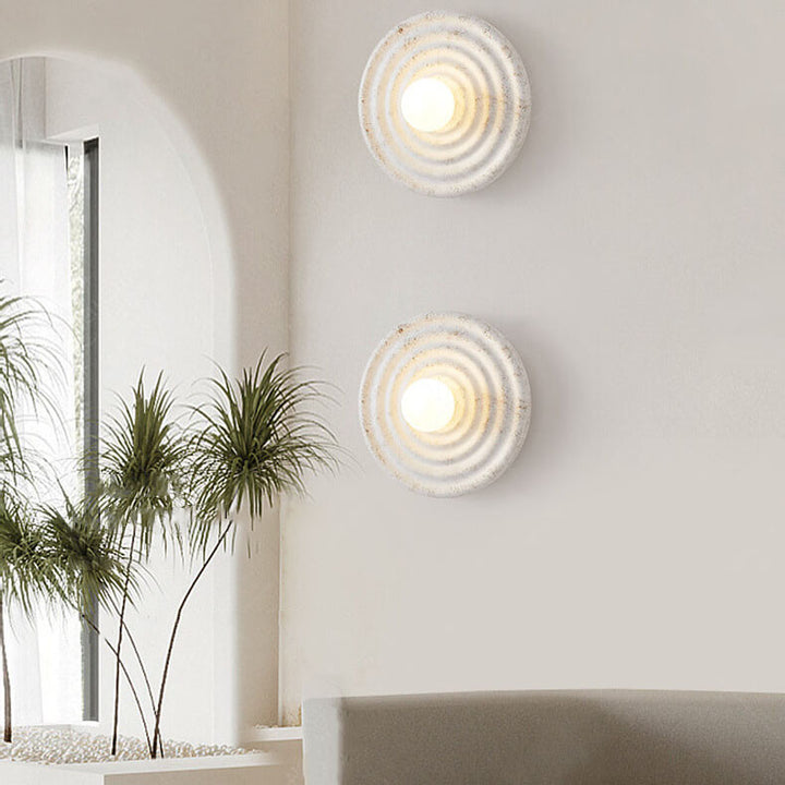 Lámpara Aplique de Pared de 1 Luz Redonda de Resina Minimalista Moderna 
