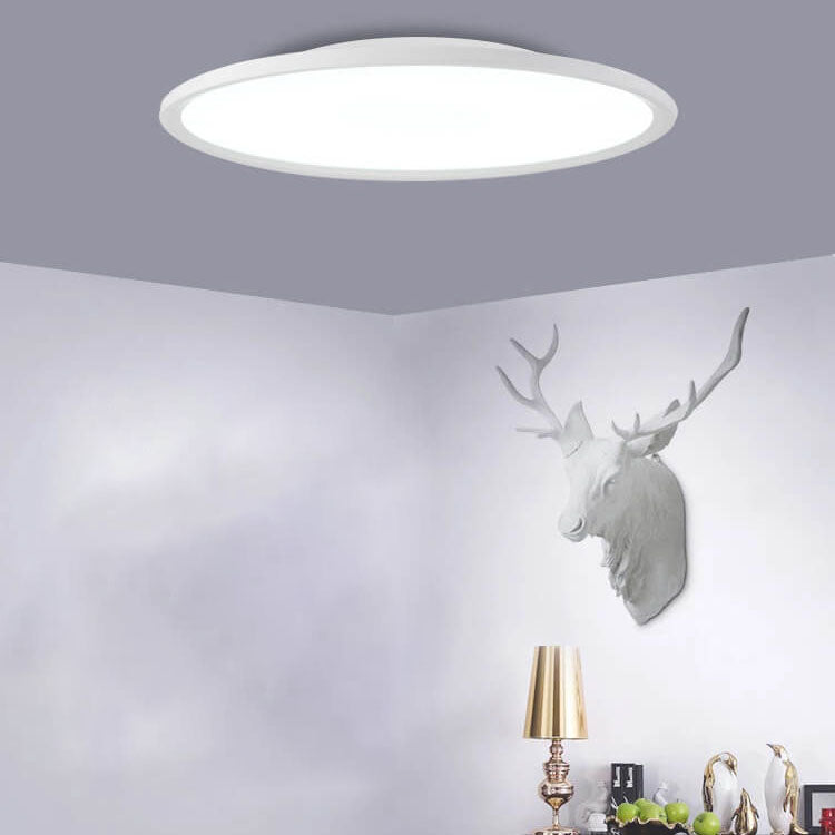 Modern Minimalist Acrylic Aluminum Round Shade LED Flush Mount Ceiling Light For Living Room