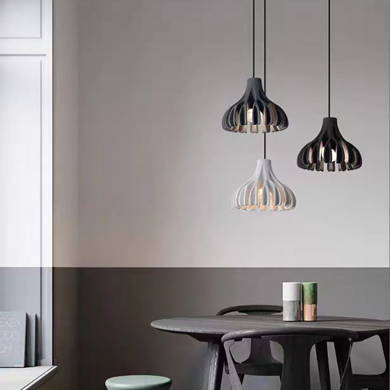 Contemporary Nordic Macaron Coral Resin Shade 1-Light Pendant Light For Dining Room