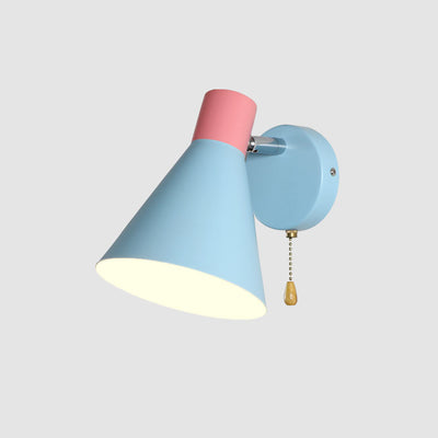 Nordic Simple Blue Cone Shade 1-Licht-Lesewandleuchte