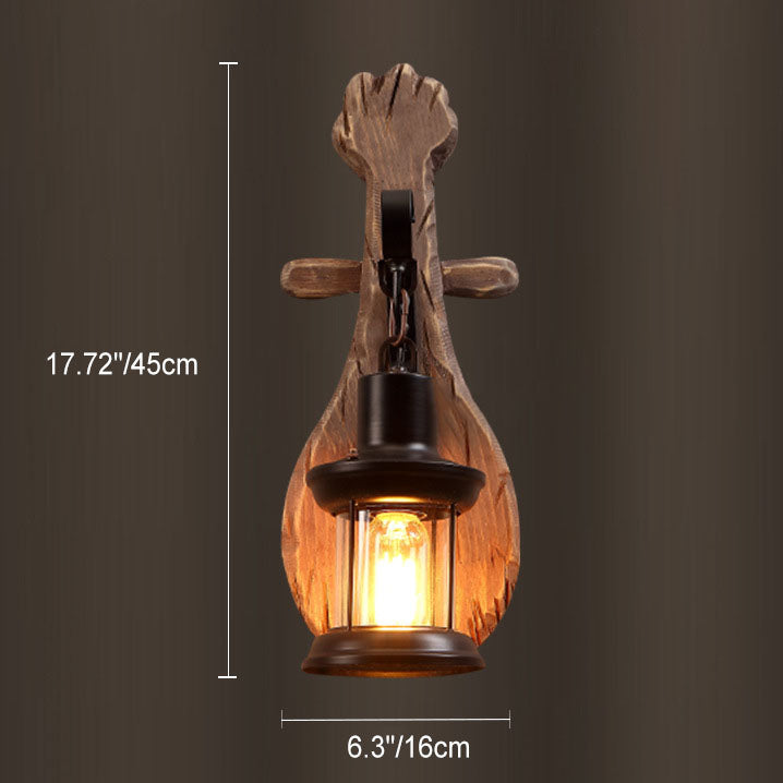 Traditionelle Bauernhaus-Wandleuchte in Pipa-Form mit 1 Licht für das Esszimmer 