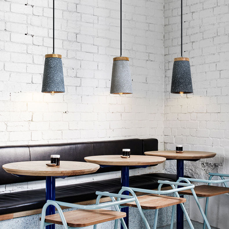 Industrial Vintage Column Cone Cement 1-Light Pendant Light