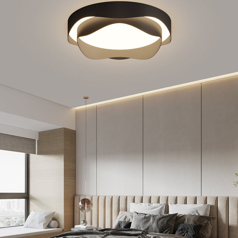 Modern Acrylic Round Creative Corrugated Design LED Flush Mount Light