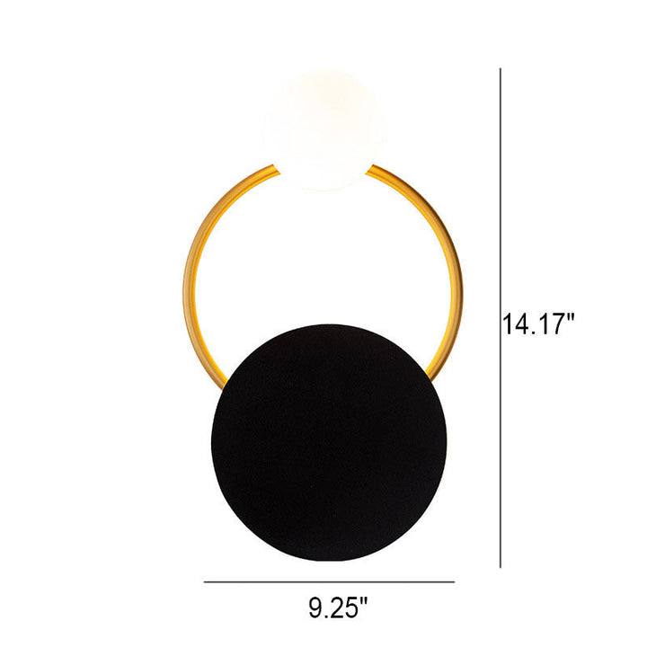 Nordic Light Luxury Round Iron Glass LED Wall Sconce Lamp