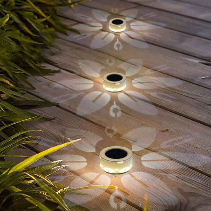 Lámpara Aplique de Pared Exterior LED Solar Redonda Impermeable de Acrílico Minimalista Moderna 