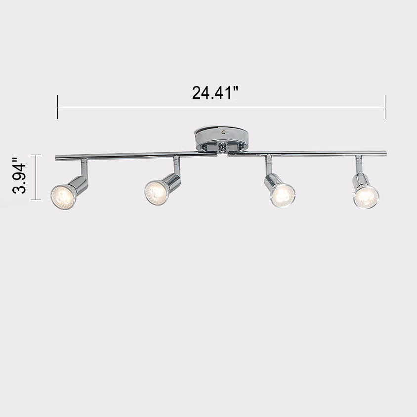 Moderno foco de montaje empotrado de 4 luces de metal cromado puro 