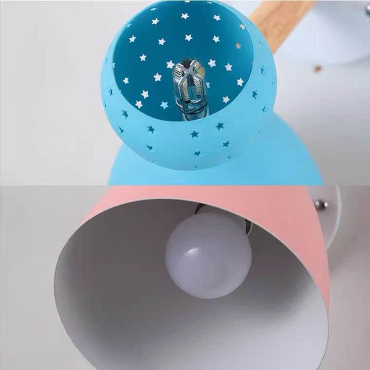 Moderne Kreative Macaron Einfarbige Eisenholz 1-Licht Wandleuchte 