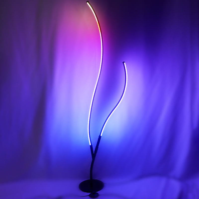 مصباح أرضي LED RGB معدني سيليكون بفرع شجرة إبداعي حديث 