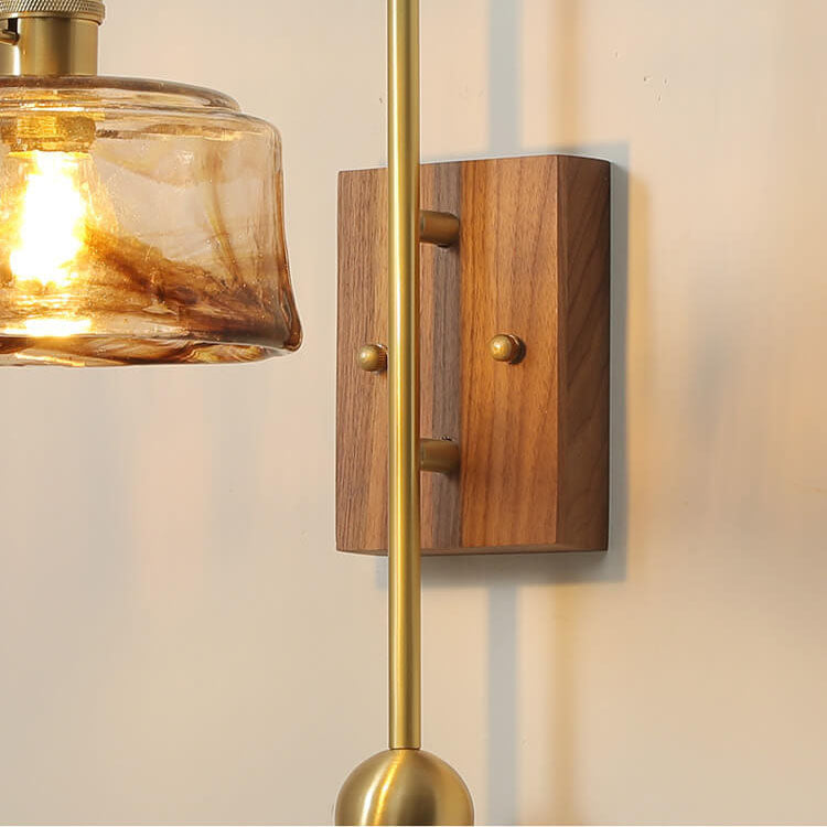 Modern Japanese Vintage Brass 1-Light Wall Sconce Lamp