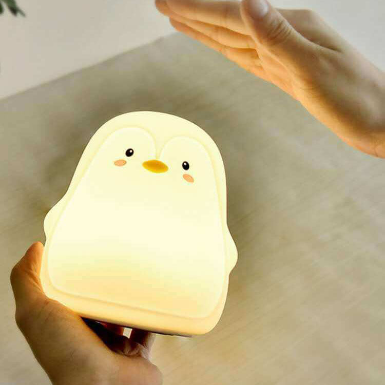 Cartoon Penguin Silicone USB LED Kids Night Light Table Lamp
