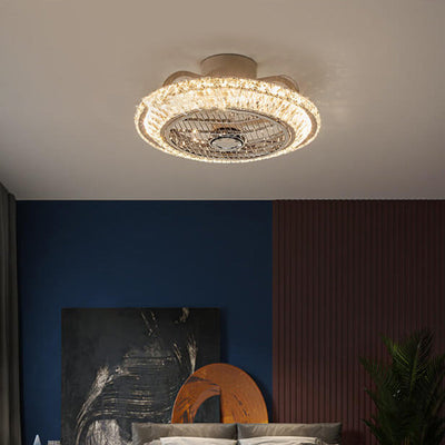 Nordic Simple Crystal Round Frame Design LED Flushmount Deckenventilator Licht 