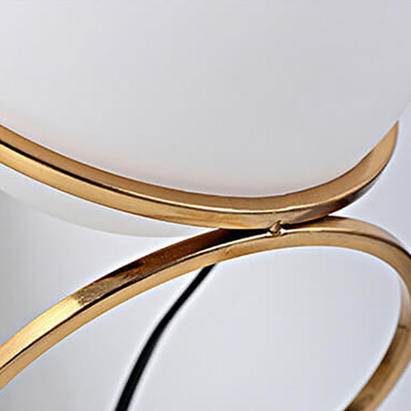 Lampe de Table Moderne Créative à Base de Cercle en Spirale avec Boule de Verre à 1 Lumière 