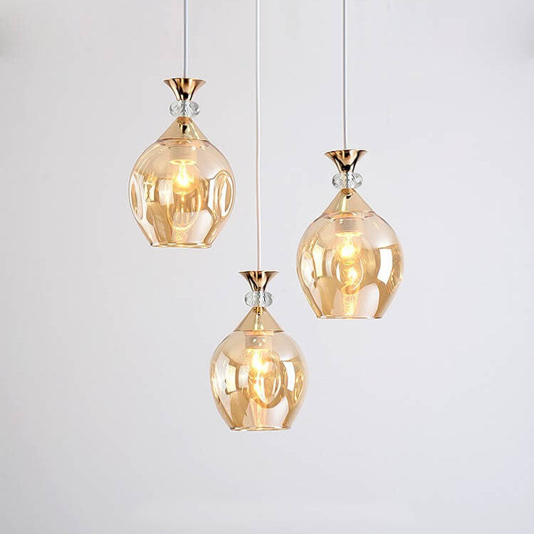 Nordic Gradient Glass Orb 1/3 Light Island Light Chandelier