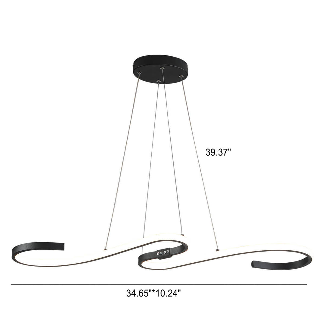Nordic Minimalist Lines Aluminium-Silikon-LED-Insel-Licht-Kronleuchter 