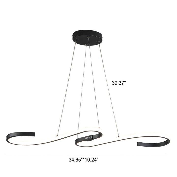 Nordic Minimalist Lines Aluminium-Silikon-LED-Insel-Licht-Kronleuchter 