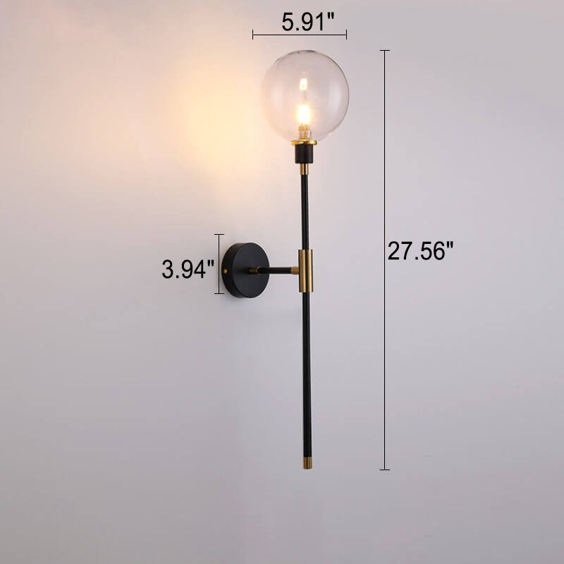 Modern Light Luxury Magic Bean Glass Long Arm 1-Light Wall Sconce Lamp