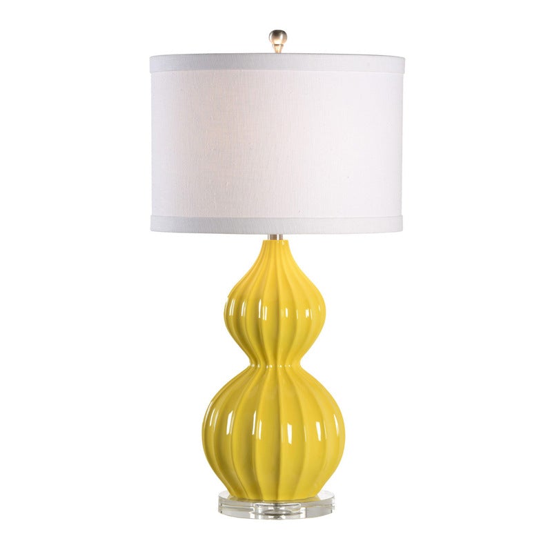 Creative Decorative White Ceramic Gourd 1-Light Table Lamp