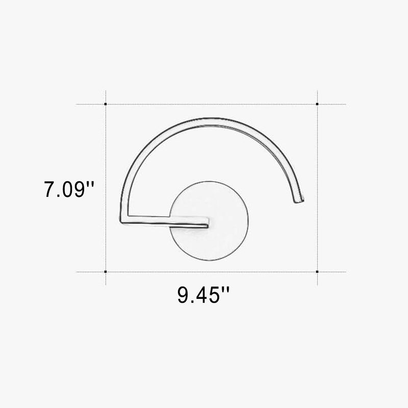 Moderne kreative halbrunde LED-Wandleuchte aus Eisen 