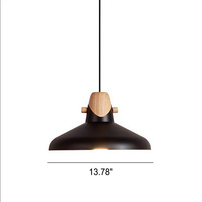 Nordische minimalistische Macaron einfarbige 1-flammige Pendelleuchte aus Eisenholz 