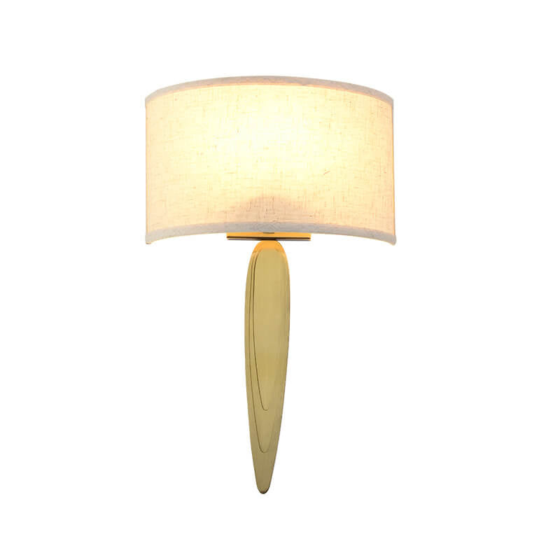 Moderne minimalistische Stoffschirm-Spiegel-Edelstahl-Wandleuchte mit 1 Licht 