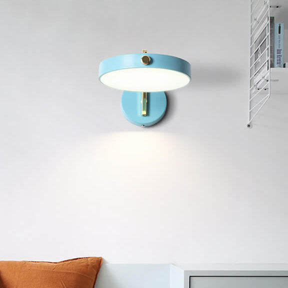 مصباح حائط LED مستدير من الحديد بتصميم الماكرون الحديث 