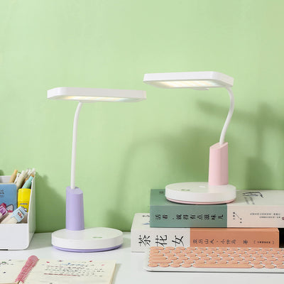 Simple Long Shade Round Base Touch Charging LED Desk Lamp