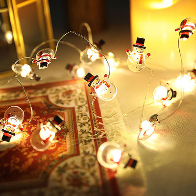 Décoration de Noël Élan Bonhomme de Neige Lumières à LED en Fil de Cuivre 