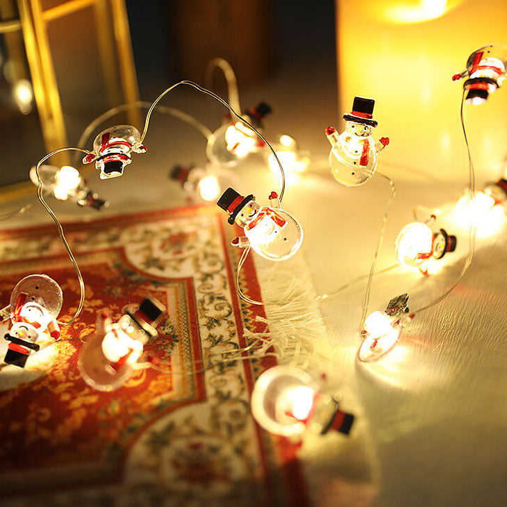 Décoration de Noël Élan Bonhomme de Neige Lumières à LED en Fil de Cuivre 