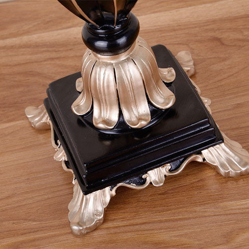 Lampe de table à 1 lumière en résine à pampilles en tissu de luxe européen 