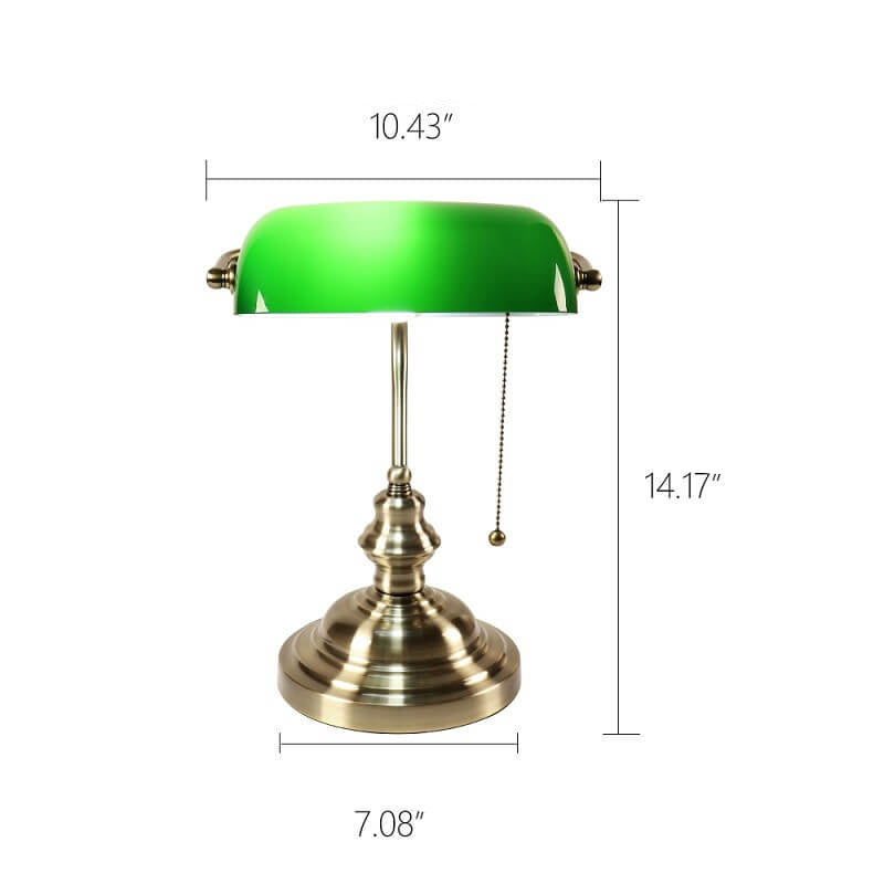 Retro-Tischlampe mit 1-Licht-Reißverschluss aus farbigem Glas mit Metallsockel 