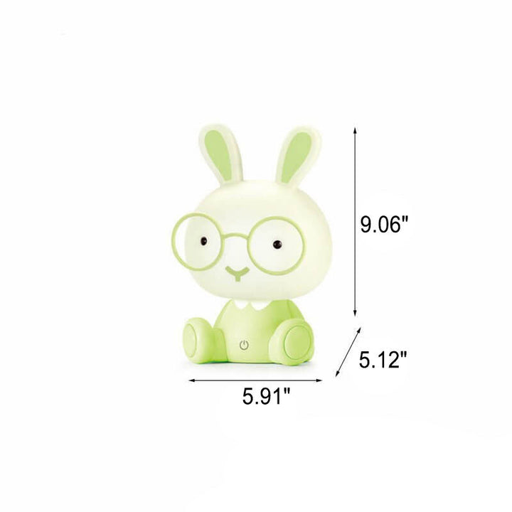 Creative Cartoon Rabbit with Glasses USB LED Night Light Table Lamp