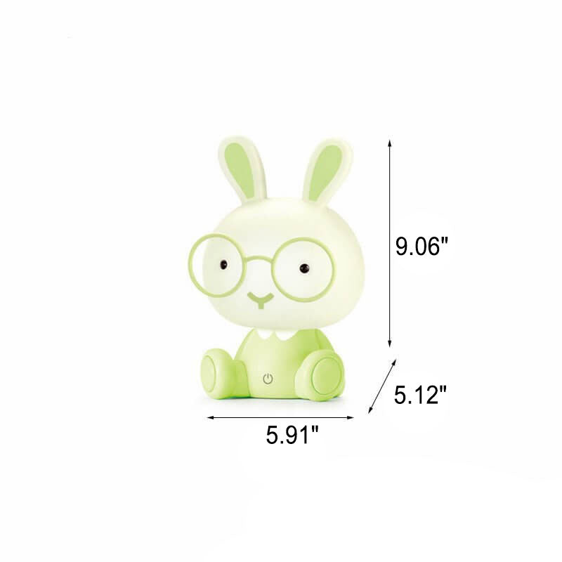 Lampe de table LED USB avec lumière de nuit, lapin créatif avec lunettes 
