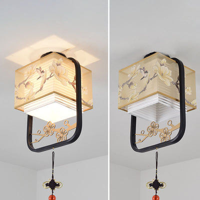 New Chinese Style Flower And Bird 1-Light Pendant Light