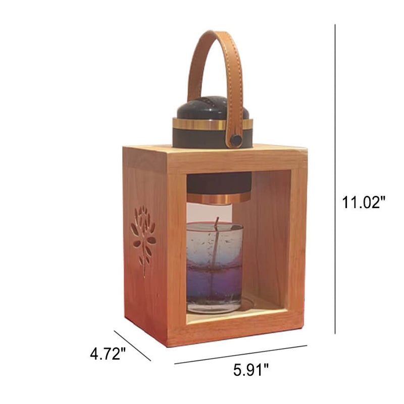 Lampe de Table en Bois Massif Minimaliste Moderne Carrée 1 Lumière Cire Fondue 