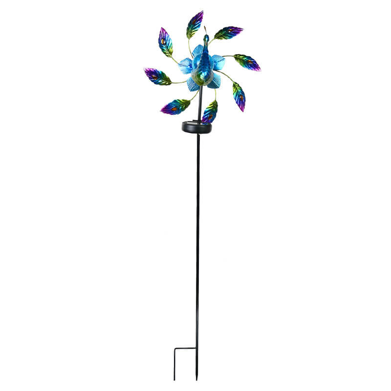 Solar Peacock Windmill Outdoor Garden Decorative Landscape Light