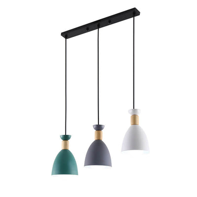 Nordic Simple Macaron Cone 3-Light Island Light Chandelier