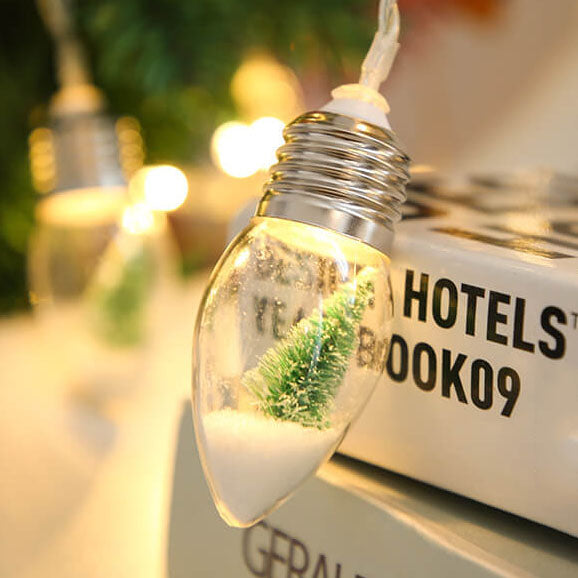 LED Bouteille à Souhaits Ampoule Arbre de Noël Neige Boîte à Piles Guirlande Lumineuse Décorative 