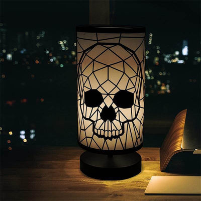 Creative Gothic Skeleton Metal Cylinder 1-Light Decorative Table Lamp