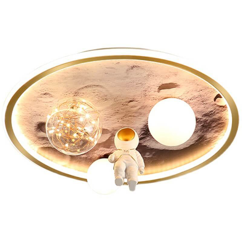 Cartoon Childlike Creative Spaceman Design LED Flush Mount Light