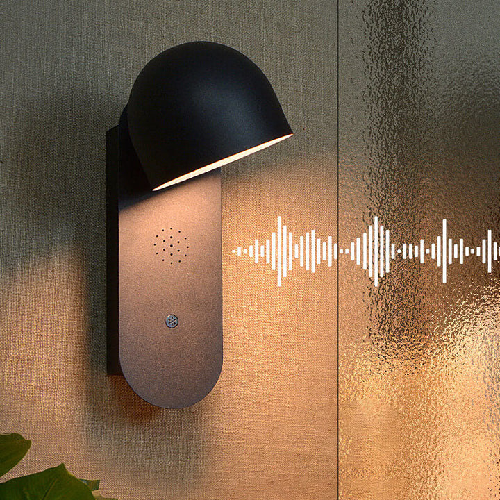 Lampe murale LED en acrylique avec contrôle vocal et tête ronde de couleur unie moderne 